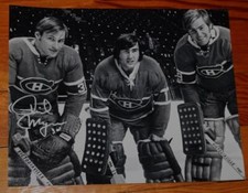Montreal Canadiens Goalies Signed Photo Rogie Vachon Phil Myre with Ken Dryden!