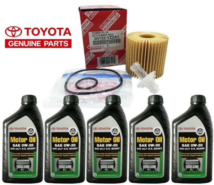 5 Pack Genuine Toyota Synthetic Motor Oil SAE 0W-20 + With Filter
