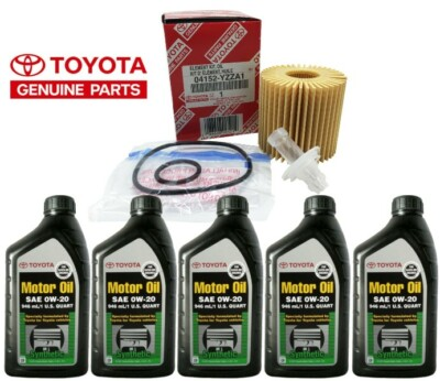 #ad 5 Pack Genuine Toyota Synthetic Motor Oil SAE 0W 20 With Filter 04152 YZZA1 $58.90