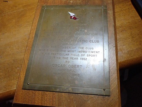 the new York athletic club veterans sports trophy hand ball 1963 Oscar obvert - Picture 8 of 8