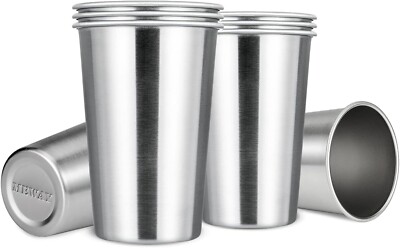 Vasos de acero inoxidable de primera calidad, vasos de pinta (paquete de 8) NEW
