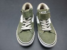 H M SIZE 5,5 BOYS GREEN ATHLETIC CANVAS LACE-UP NEW YORK HIGH TOP SNEAKERS 3F
