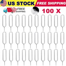 100PCS Sim Card Tray Removal Ejector Pin Tool for iPhone Samsung Mobile Phone US