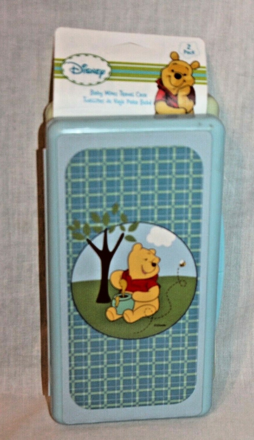 NEW 2- PACKAGE WINNIE THE POOH   BABY WIPES TRAVEL CASE BABY BLUE