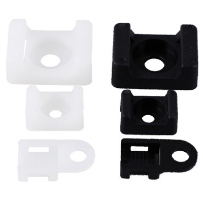 100PCS Plastic Wire Cable Zip Tie Screw Fixing Mount Base Holder _CIM_`h