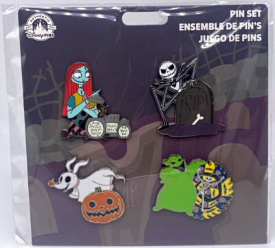 Disney Nightmare Before Christmas Jack Sally Zero Oogie 4 Pin Set Booster 2022