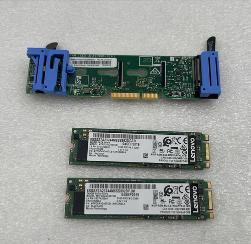 Lenovo ThinkSystem Dual M.2 Module W/ 2x SATA 240GB SSD MTFDDAV240TCB 01KR464 - Picture 7 of 10