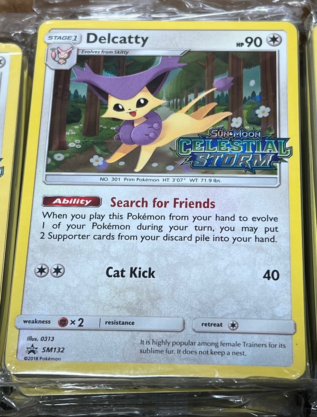 Celestial Storm Prerelease Delcatty SM132 Sealed Deck