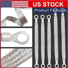 5)Universal Automotive Ground Strap Tinned Copper Car Engine Ground Strap Cable