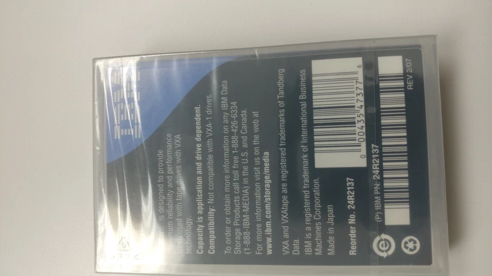 New IBM VXA X23 230 Meters Tape Data Cartridge 80/160GB Factory Sealed 24R2137 - Image 2 of 2
