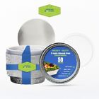 Urban Box Co 8” Round Aluminum Foil Pans, Disposable, 50 Pack with Clear Lid
