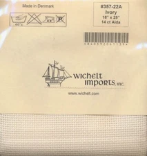 Wichelt Imports PREMIUM Cross Stitch Fabric AIDA 14ct 18" X 25" IVORY