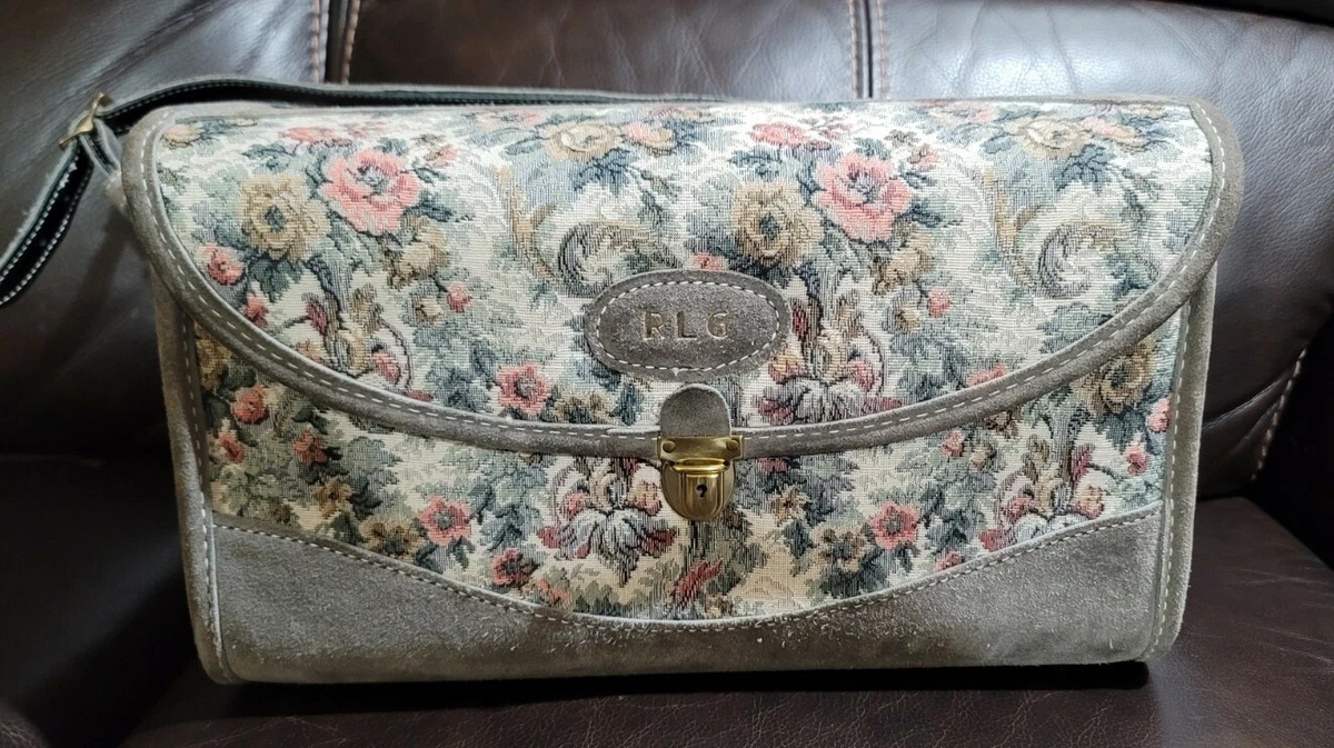 Vintage French Luggage Co Paradise Tapestry & Suede 23 