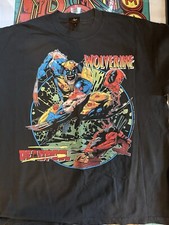 Vintage Wolverine Deadpool Large T-Shirt Bootl Marvel Deadstock Luis