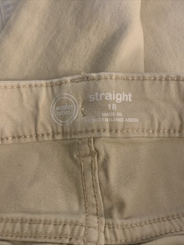 Girl's Wonder Nation Adjustable Waist Stretch Knit Straight Jean Beige Size 18 - Picture 6 of 11