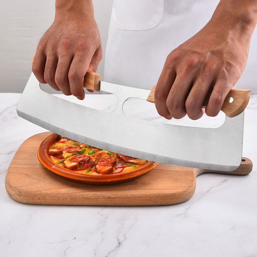 Stainless Steel Dough Cutter Two Handle Pizza Cutter Spatula Scraper eBay