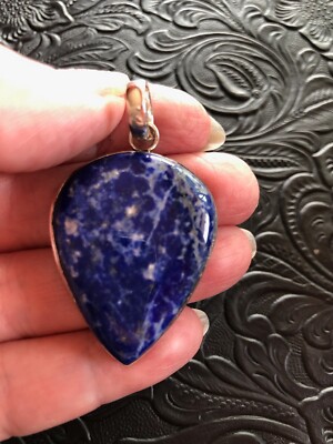 Starry Night Blue Lapis Arrow 2  Pendant Shadow Bezel Artisan Made