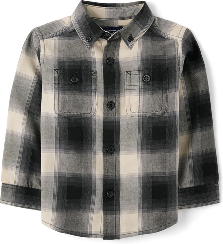 Baby Boys' and Toddler Long Sleeve Button down Shirt