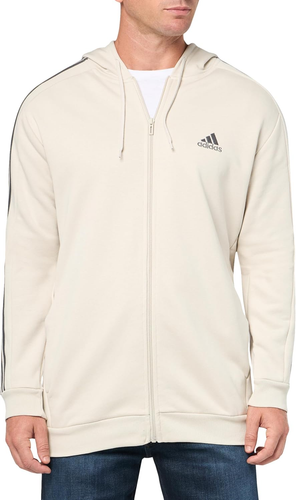 adidas Men's Essentials 3-Stripes Fleece Full-Zip Hoodie - Picture 6 of 19
