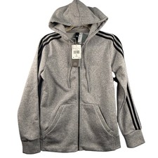 Adidas Men Small Core Fleece 3-Stripes Full Zip Hoodie Sportswear Athleisure NWT