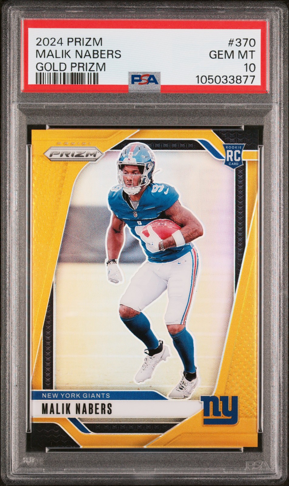 2024 PANINI PRIZM GOLD PRIZM #370 MALIK NABERS 1/10 PSA 10