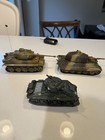 New Ray King Tiger, Tiger 1, And M4A3 1/32 Tank Lot, Motorized Die-Cast Toy