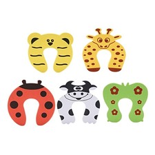  5 Stück Cartoon-Tier-Türstopper-Kissen für Babys und Kinder, Fingerklemmschutz,