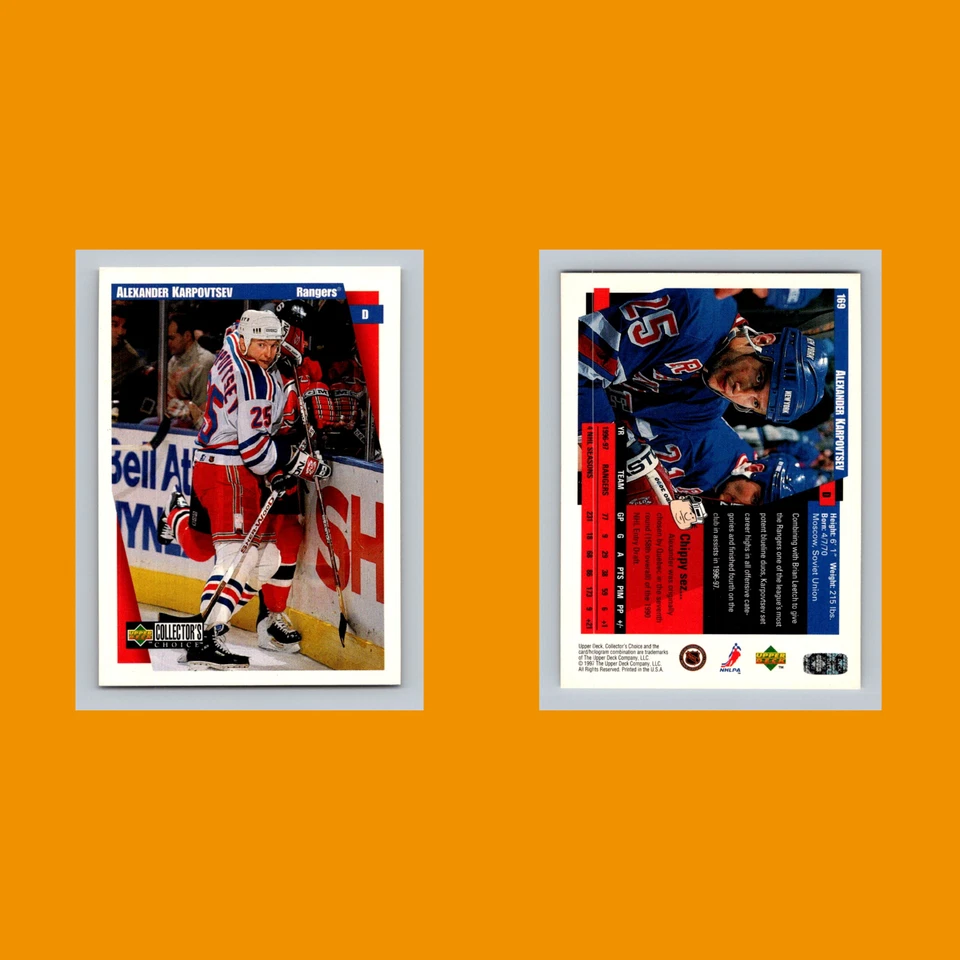 Alexander Karpovtsev #169 1997-98 Collectors Choice New York Rangers Hockey Card - Image 3 of 3