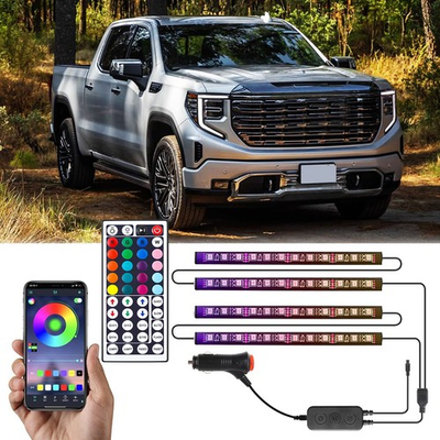 #ad #ad 72 LED RGB Car Interior Strip Lights Bluetooth APP For GMC Sierra 1500 2500 3500 $16.11