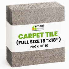 Smart Squares in A Snap Premium Made in The USA Carpet Tiles 18x18 Inch, Soft...