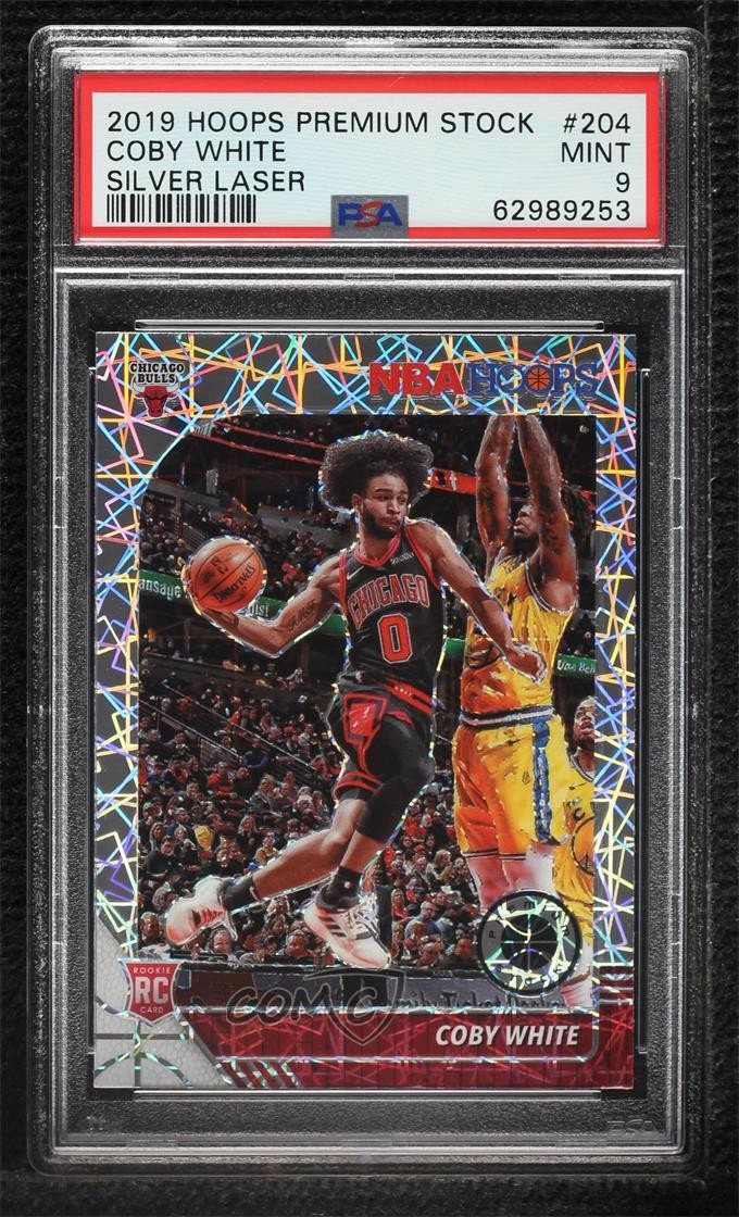 2019 NBA Hoops Premium Stock Silver Lazer Prizm Coby White #204 PSA 9 MINT 00jx