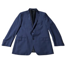 Calvin Klein Men's Navy Blue Blazer Sport Coat Wool Blend Size 46L