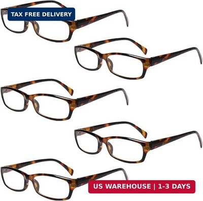 Henotin 5-Pack Reading Glasses Blue Light Blocking Anti Eyestrain Computer Readi