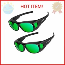 VIVOSUN 2-Pack Indoor Hydroponics LED Grow Room Glasses with Glasses Case