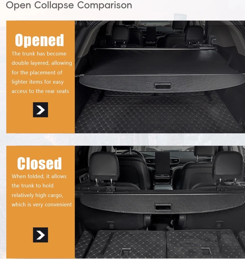 Cubierta de carga trasera retráctil para maletero protector de sombra para Hyundai Santa Fe 2017-2018 Foto 2 de 4