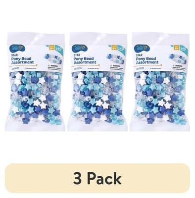 (3 pack) Hello Hobby Shaped Bead Mix, Stars, 240 Pieces