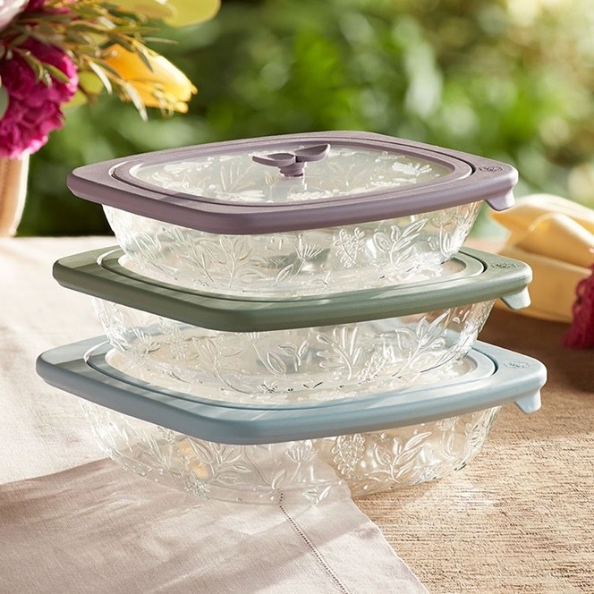 Princess House WILDFLOWER Container Set (40263) New In Box | eBay