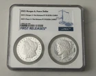 2023S Morgan & Peace dollar set  Ultra Cameo PF70 NGC First Releases