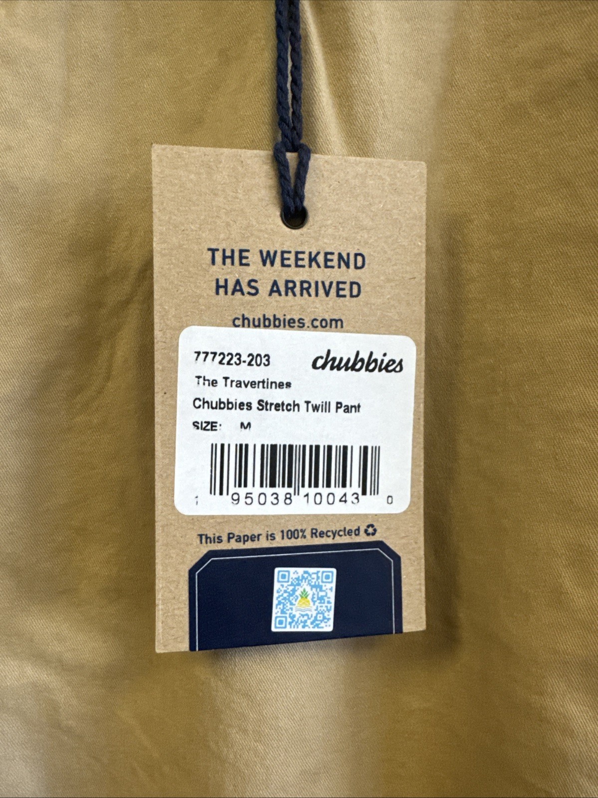 NWT Chubbies The Travertines Men’s Stretch Twill Pant Size Medium