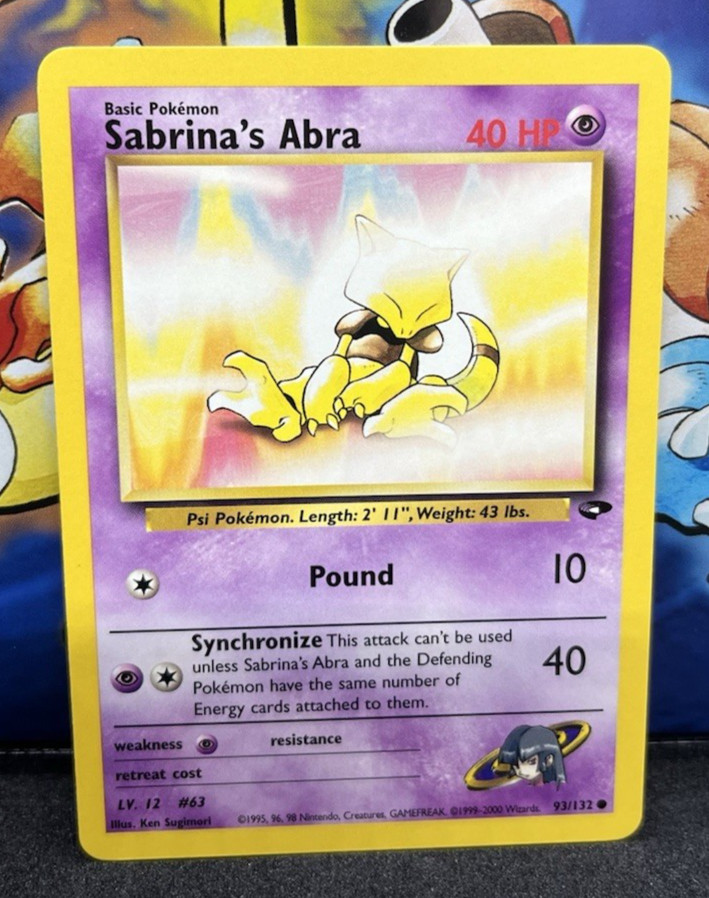 SABRINA’S ABRA - Gym Challenge - 93/132 - Common - Pokemon Card-NM Free Shipping