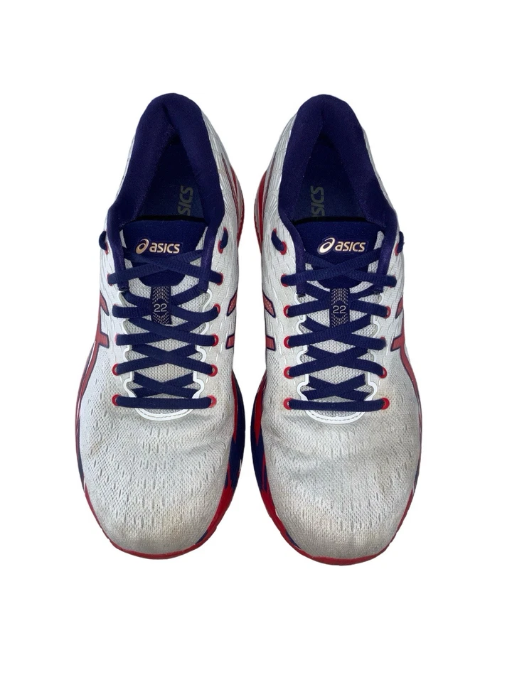 Zapatos para correr Asics Gel-Cumulus 22 EE. UU. para mujer talla 11 Rojo Blanco Azul YGI K5S-6 Foto 4 de 4