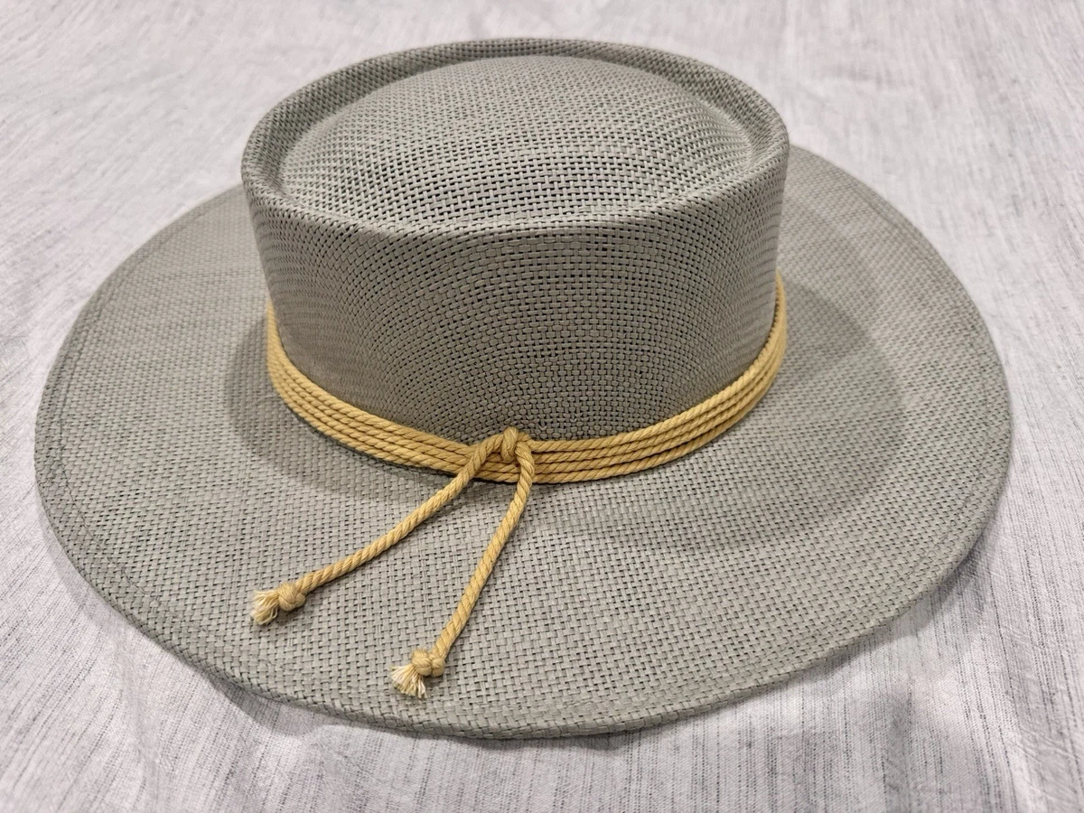 Anthropologie ASN Cordobes Hat Light Gray Faux Suede Braided Boho One Size 3233 Vegan Suede Cowboy Hat (Lavender) with braided suede band  main image 4