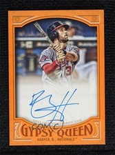 2016 Topps Gypsy Queen Auto Orange 15/25 Bryce Harper #GQA-BH Auto fm0