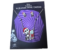 Disney Fashion Nightmare Before Christmas Jack  Sally Nickel Free Necklace Set