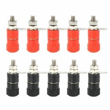 10pcs Terminal Blocks JS-910B 4mm Red+Black Female Connector Binding Post Banana