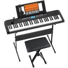 61 Key Keyboard Piano Portable Electric w LCD Screen Built In Speakers JIKADA