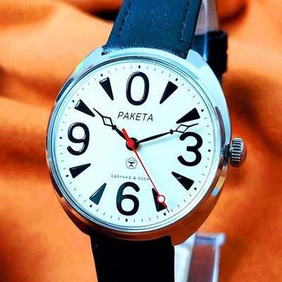 Soviet Watch Raketa Big Zero Vintage Mechanical Men's Wristwatch Serviced