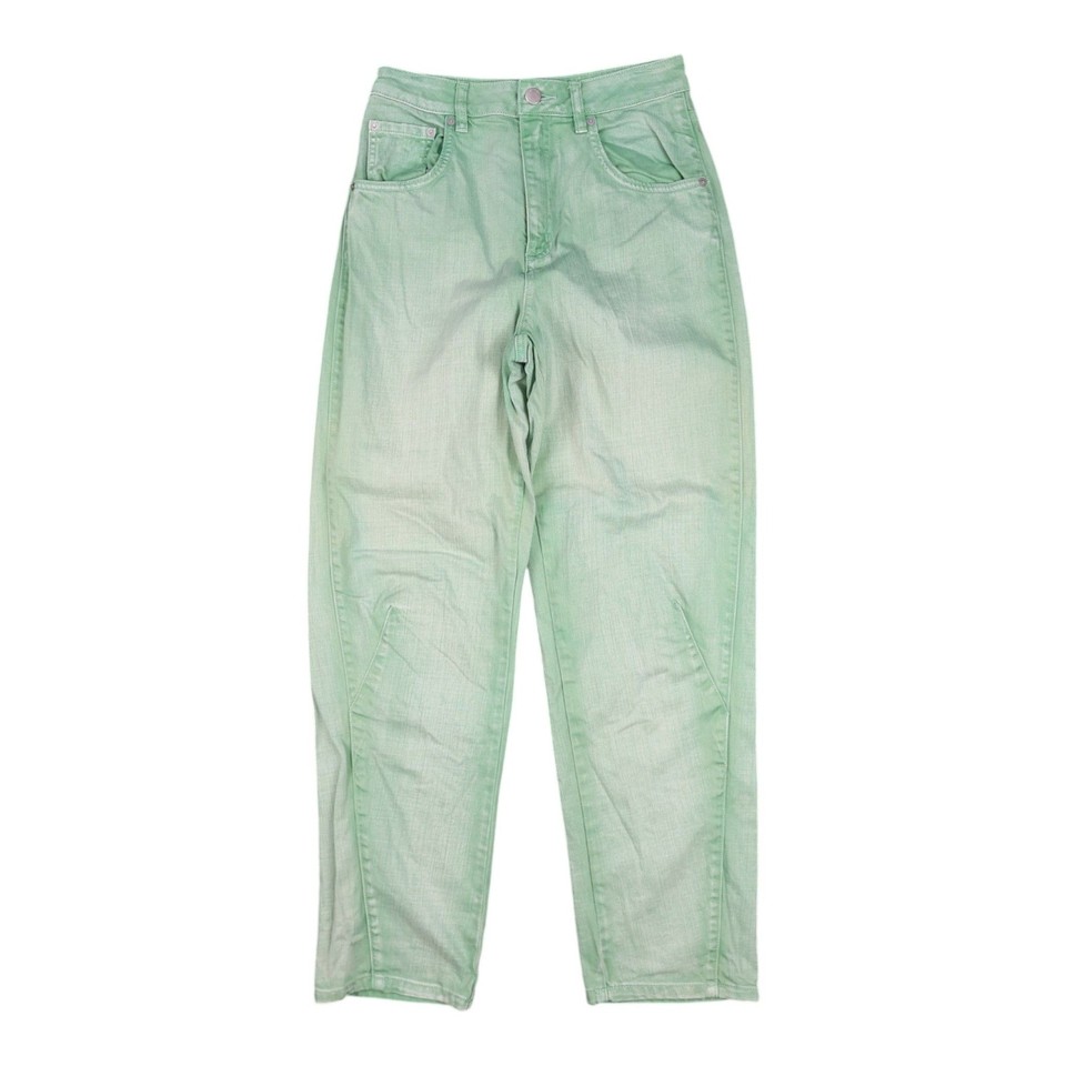 Gorman Jeans Womens 8 Green Denim Cecilia High Rise Tapered Zip Fly Size 8