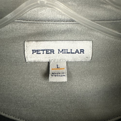Peter Millar 1/4 Zip Mens L Gray Golf Hartford Stretch Pullover Tech Performance - Picture 2 of 7