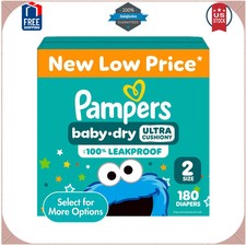 Pampers Baby Dry Diapers Size 2, 180 Count Select for More Options 